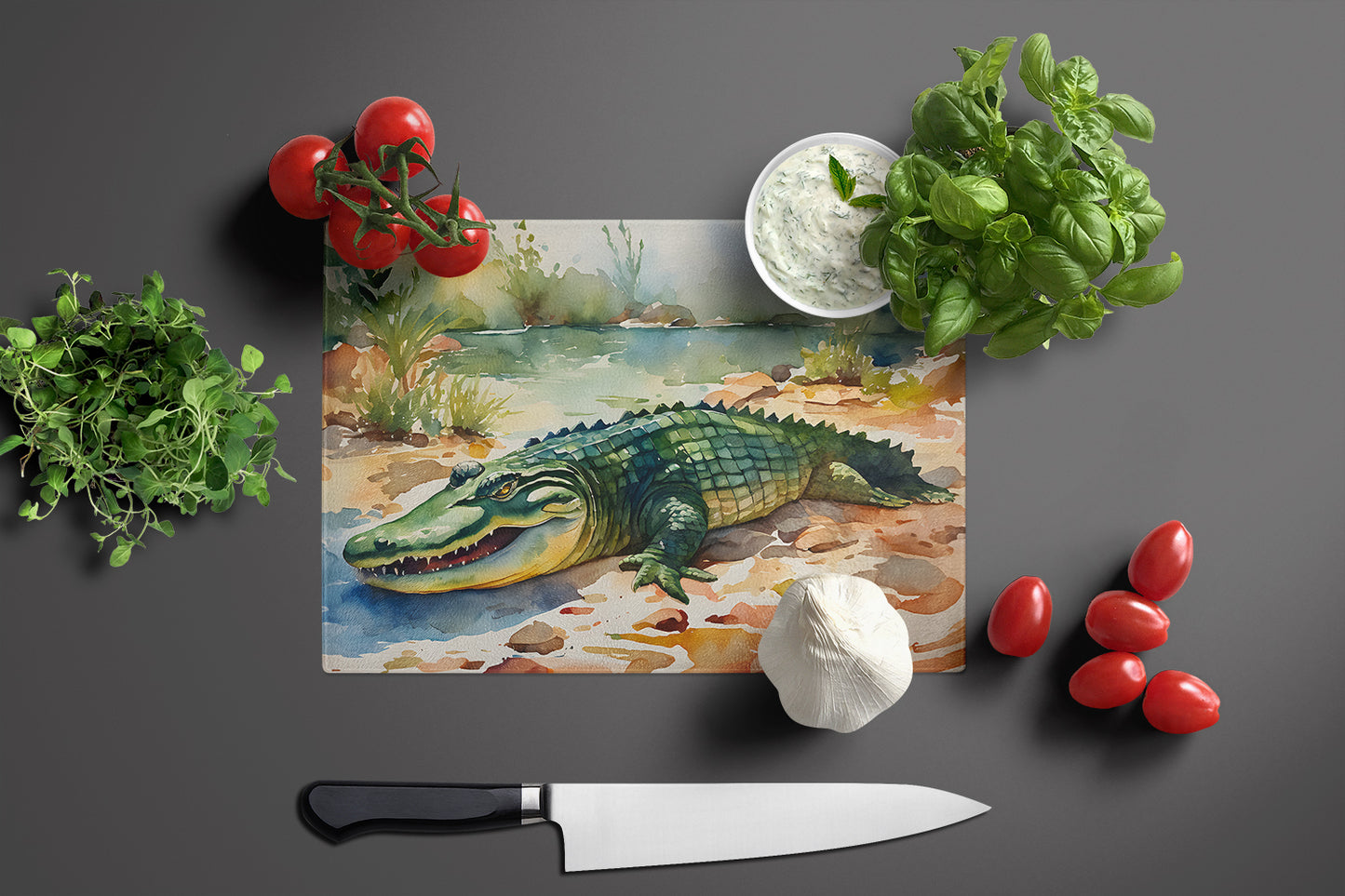 Alligator Glass Cutting Board