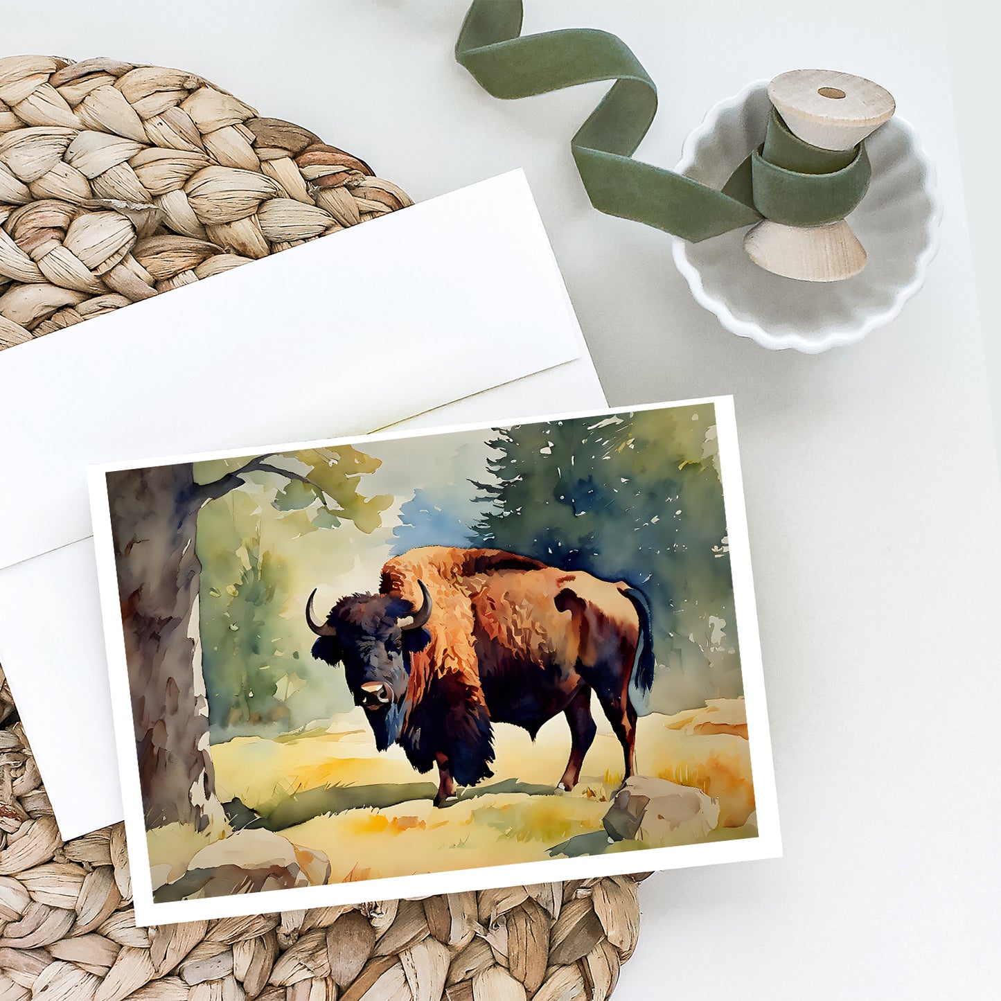 American Bison Greeting Cards Pack of 8