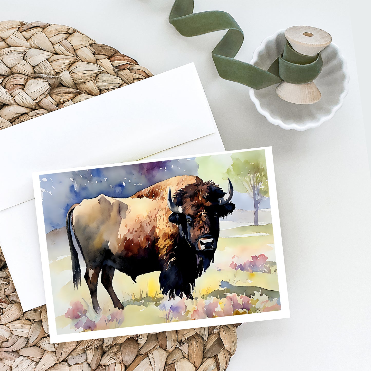 American Bison Greeting Cards Pack of 8