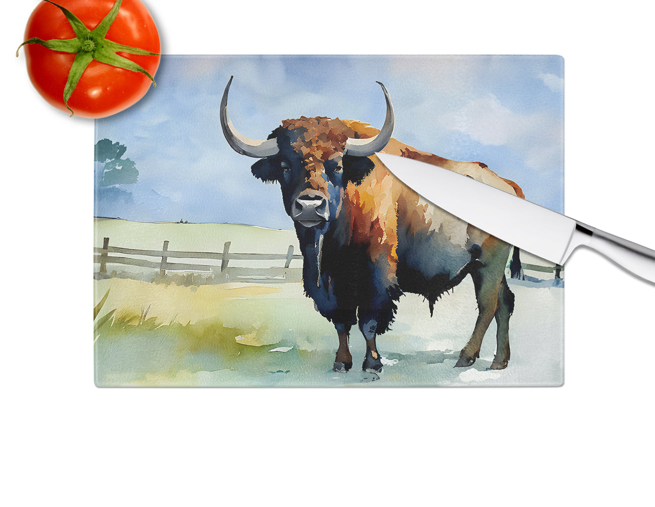 American Bison Glass Cutting Board