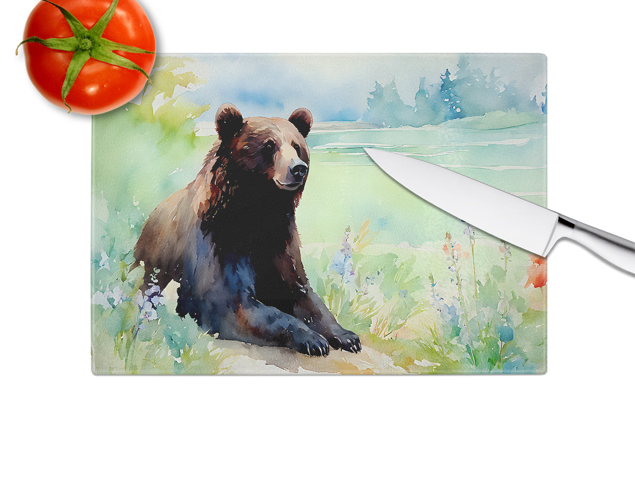 American Black Bear Glass Cutting Board