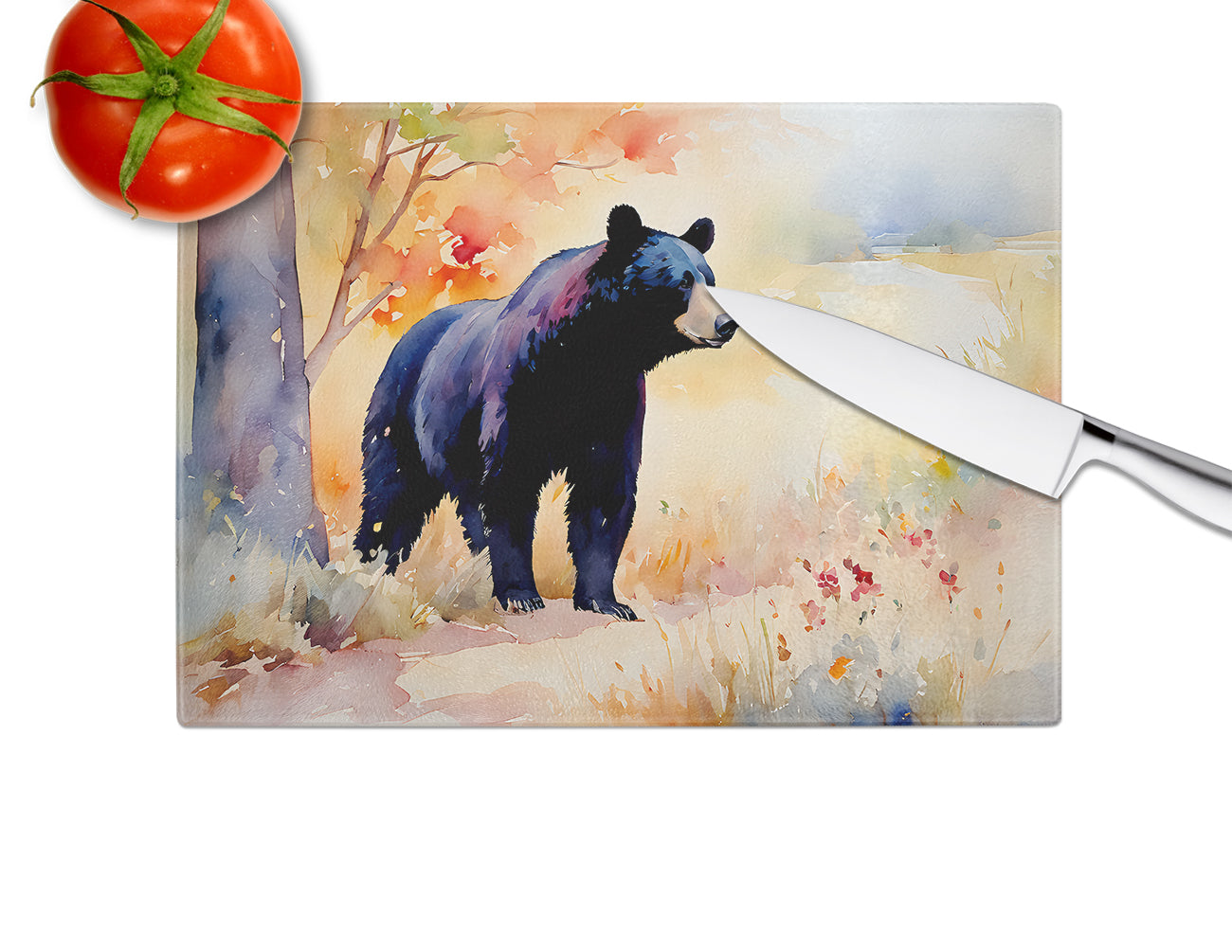 American Black Bear Glass Cutting Board