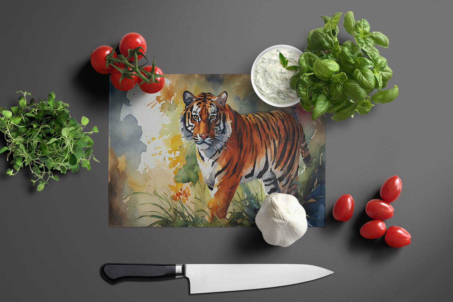 Bengal Tiger Glass Cutting Board