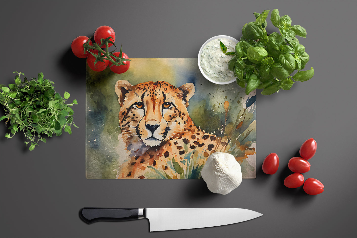 Cheetah Glass Cutting Board