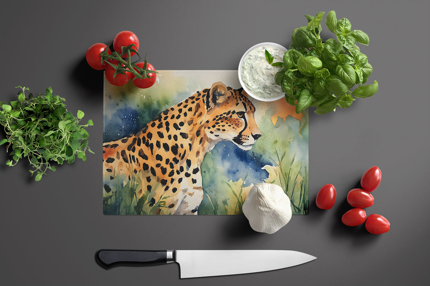 Cheetah Glass Cutting Board