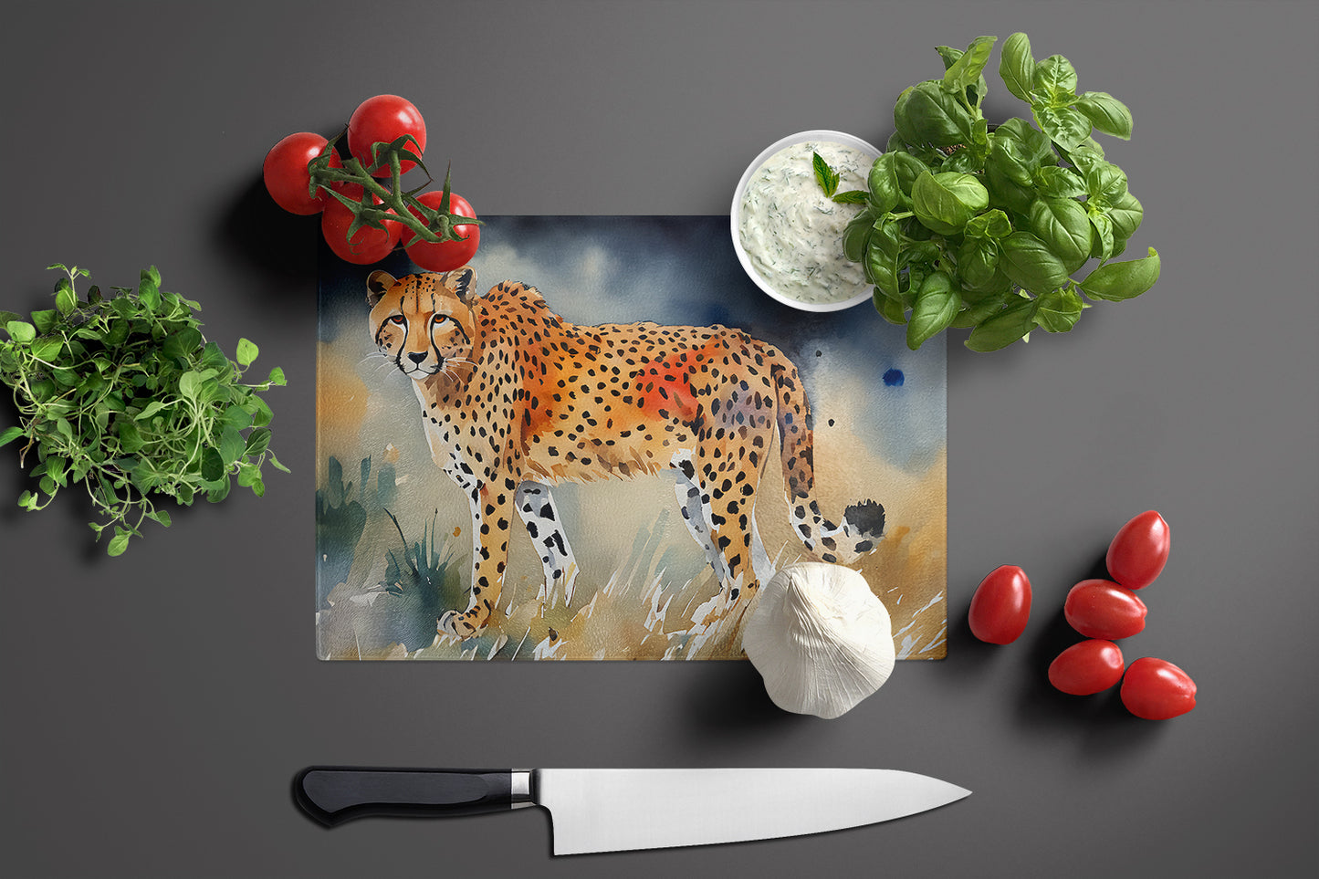 Cheetah Glass Cutting Board