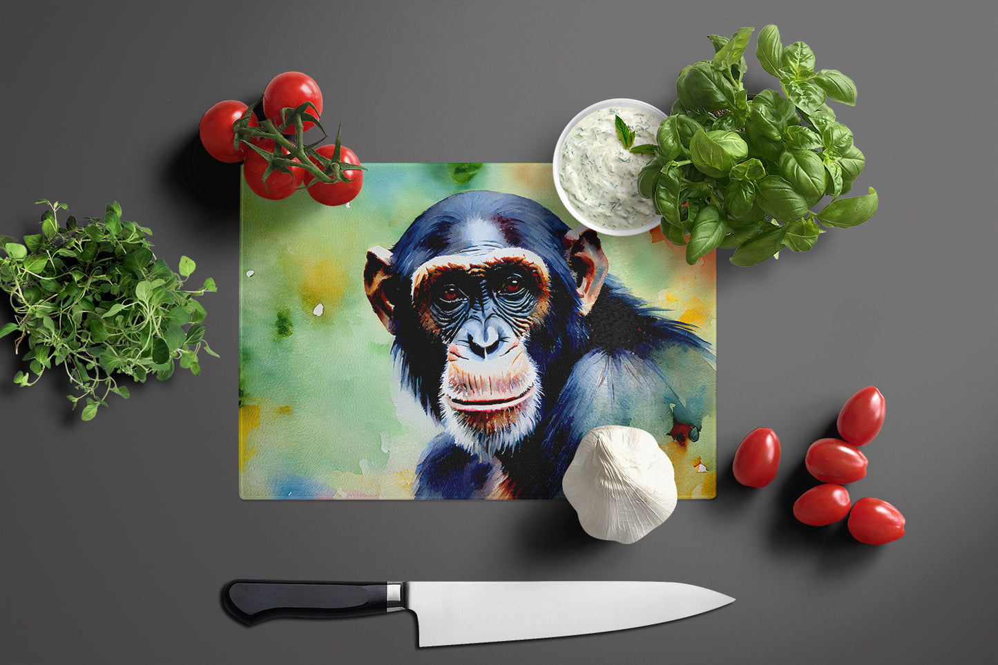 Chimpanzee Glass Cutting Board