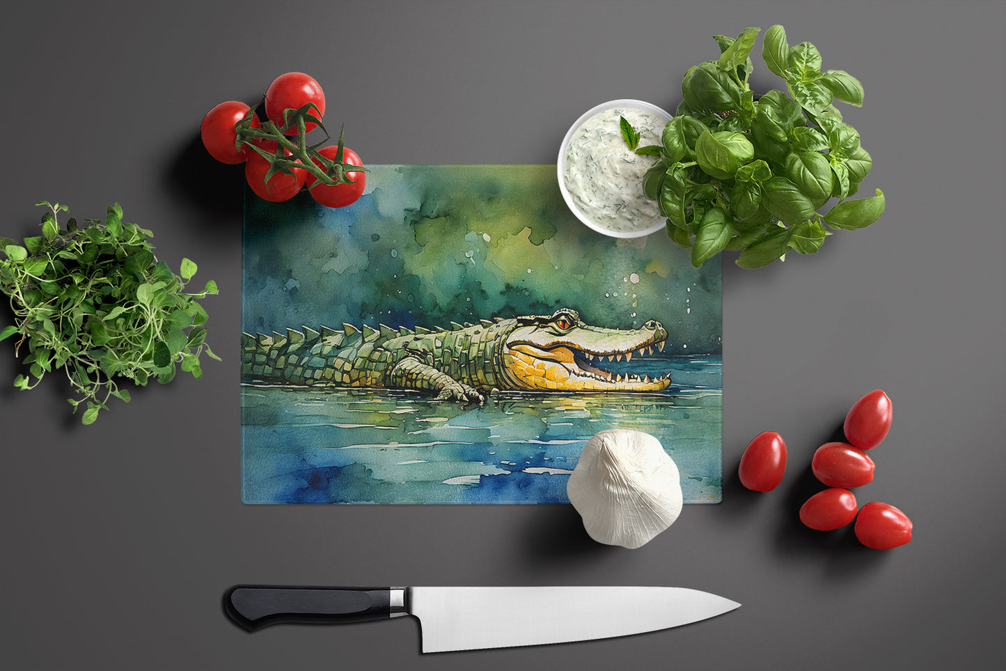 Crocodile Glass Cutting Board