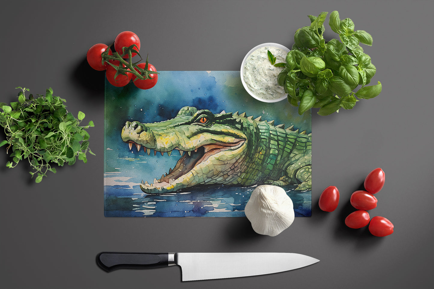 Crocodile Glass Cutting Board