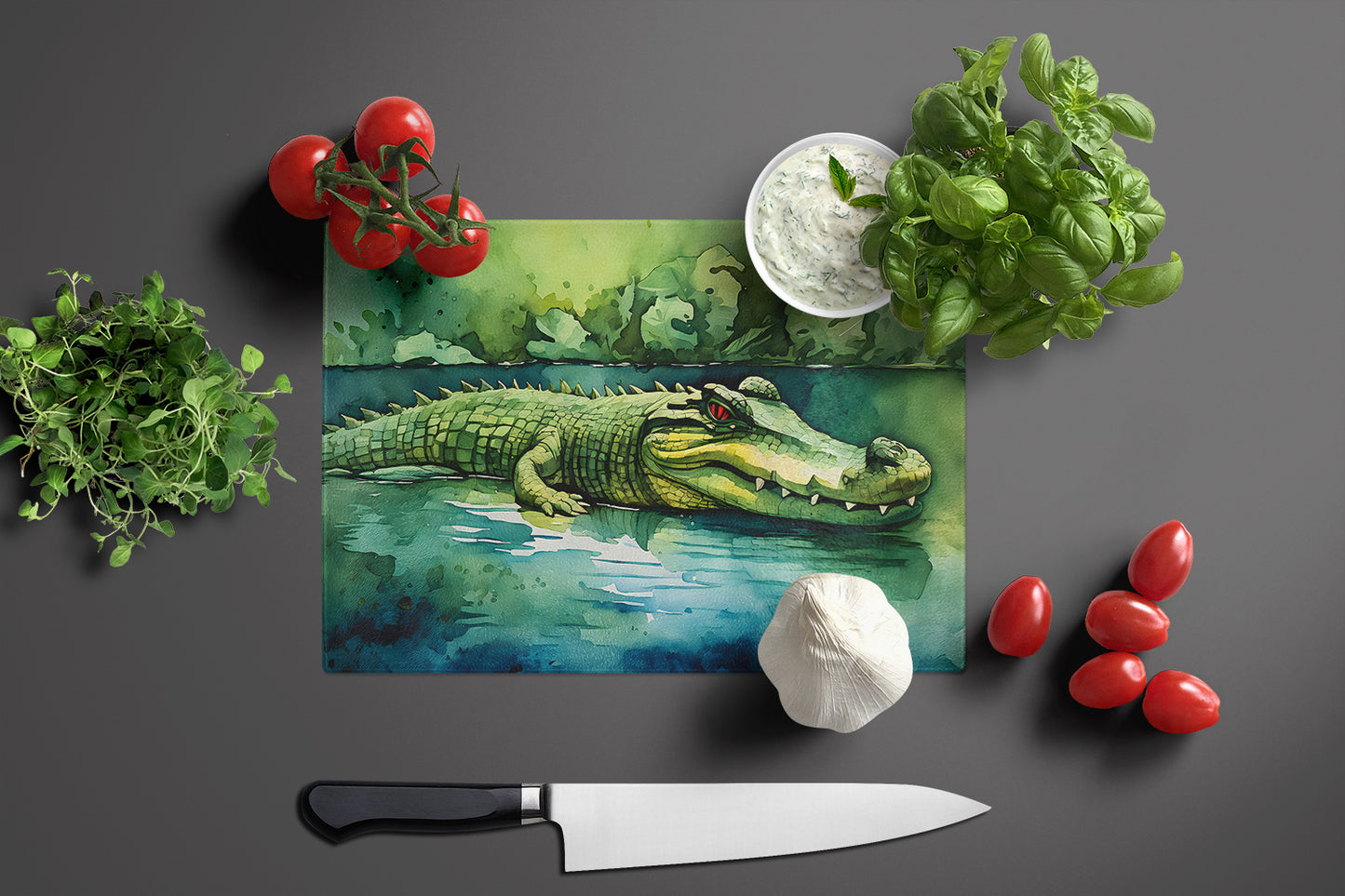 Crocodile Glass Cutting Board