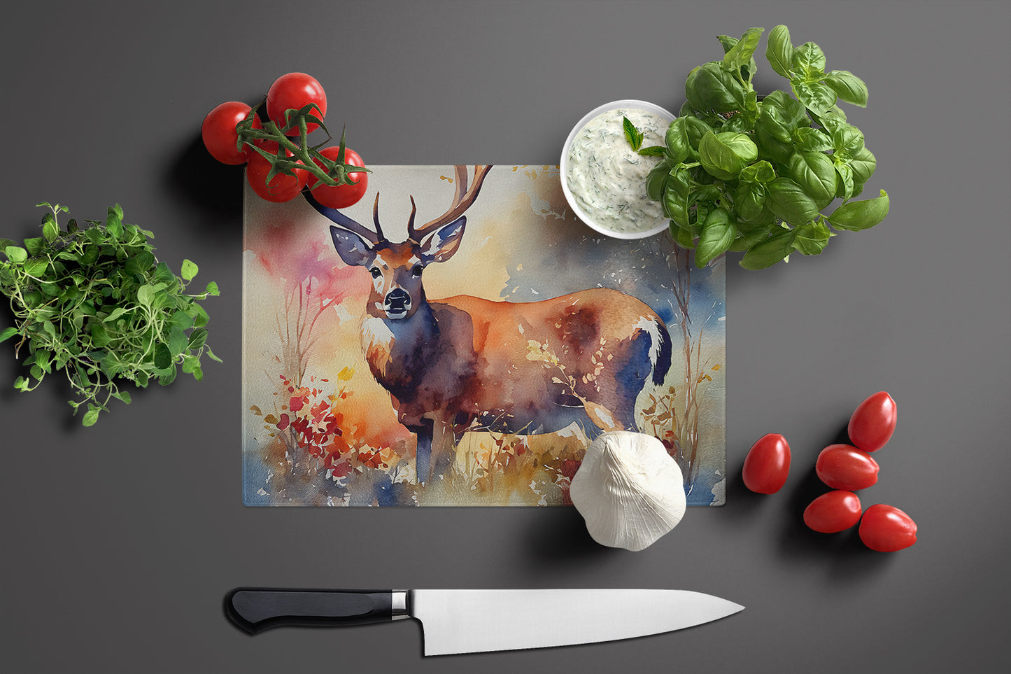 Deer Glass Cutting Board