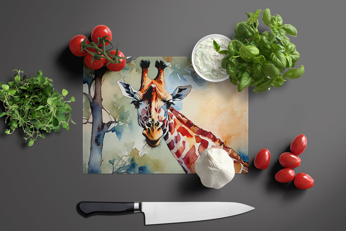 Giraffe Glass Cutting Board