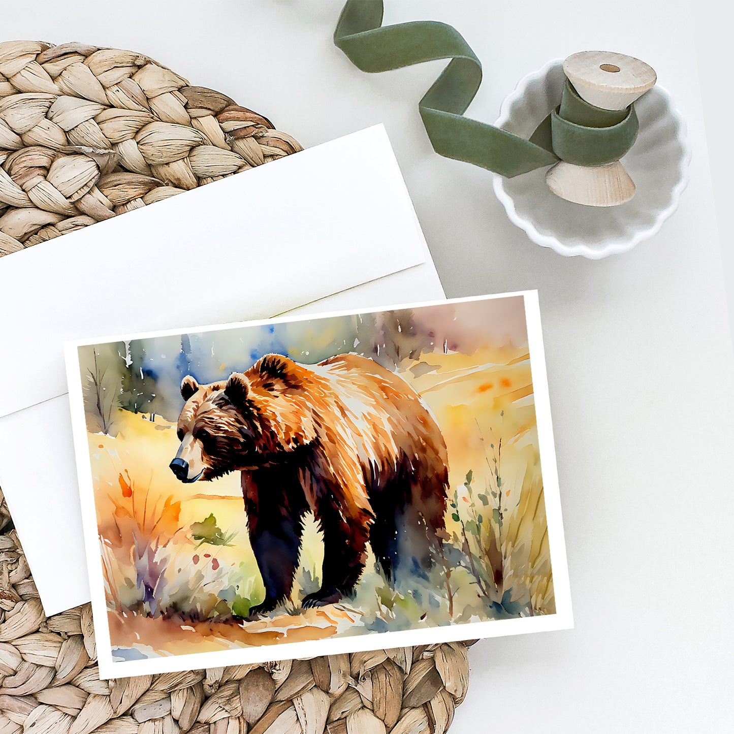 Grizzly Bear Greeting Cards Pack of 8