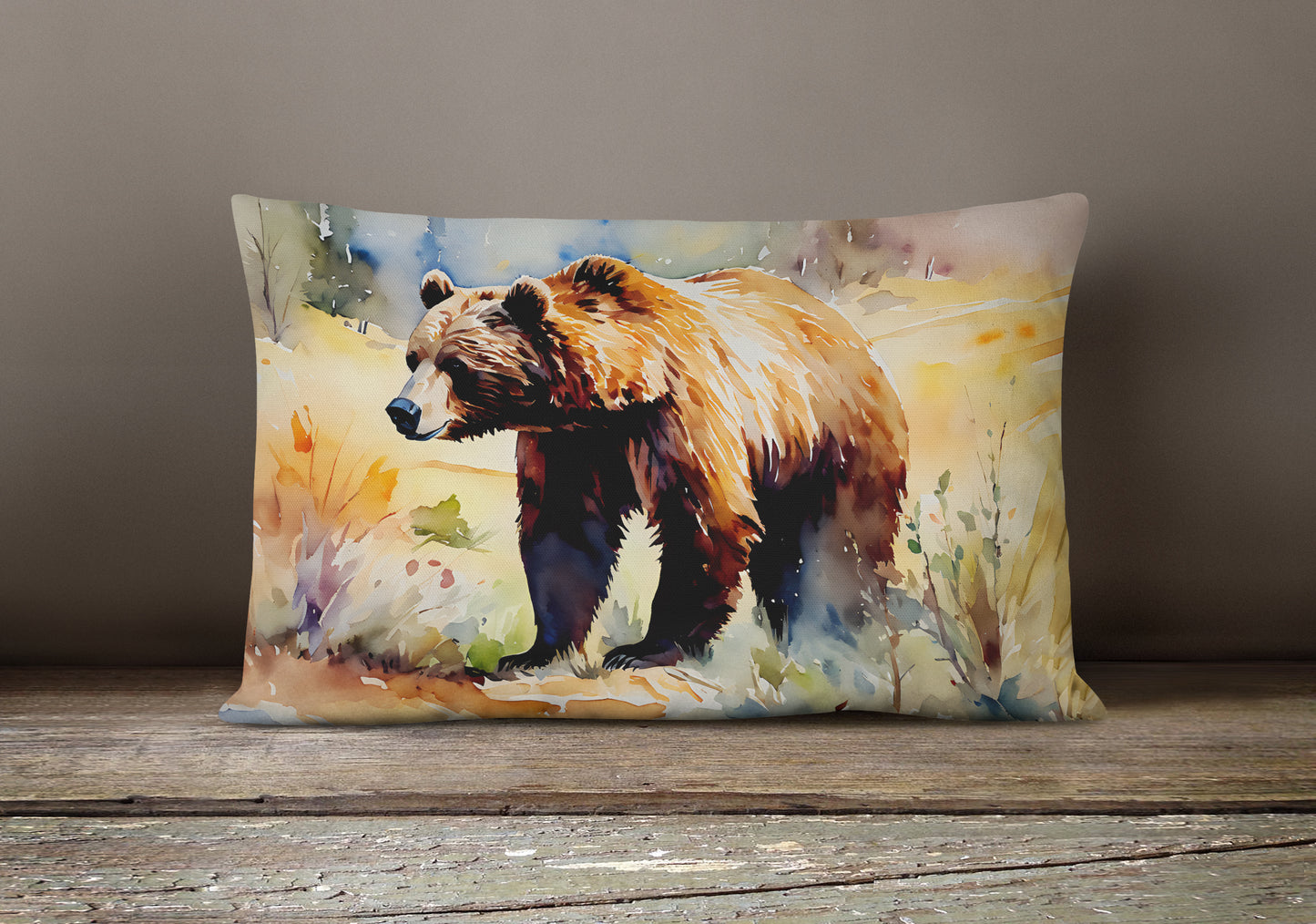 Grizzly Bear Throw Pillow