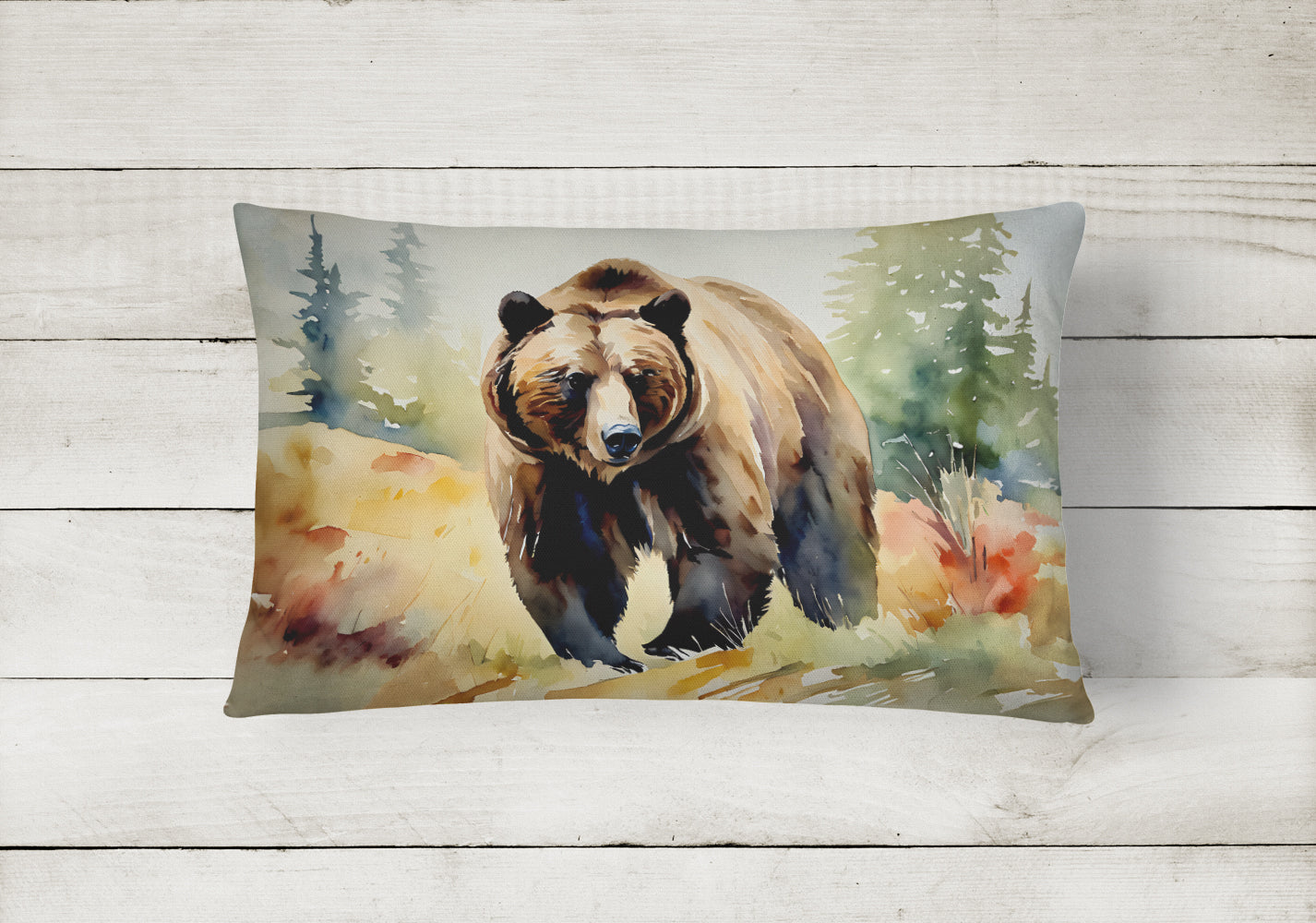 Grizzly Bear Throw Pillow