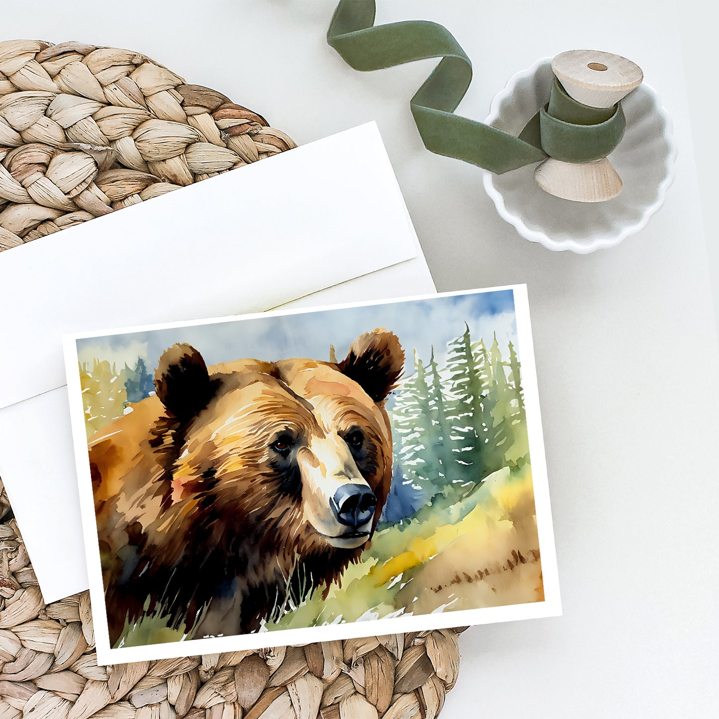 Grizzly Bear Greeting Cards Pack of 8