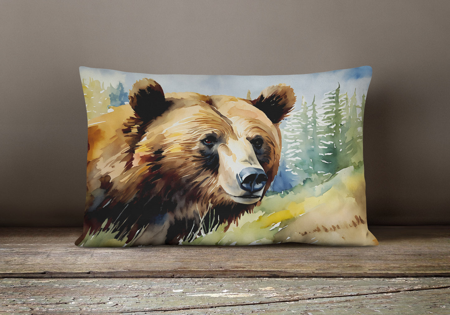 Grizzly Bear Throw Pillow