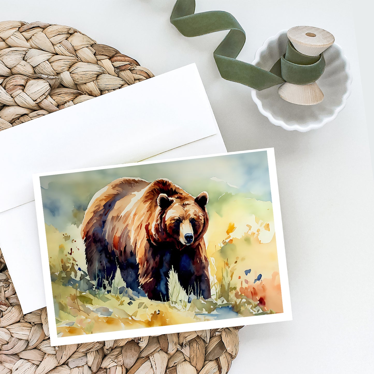 Grizzly Bear Greeting Cards Pack of 8