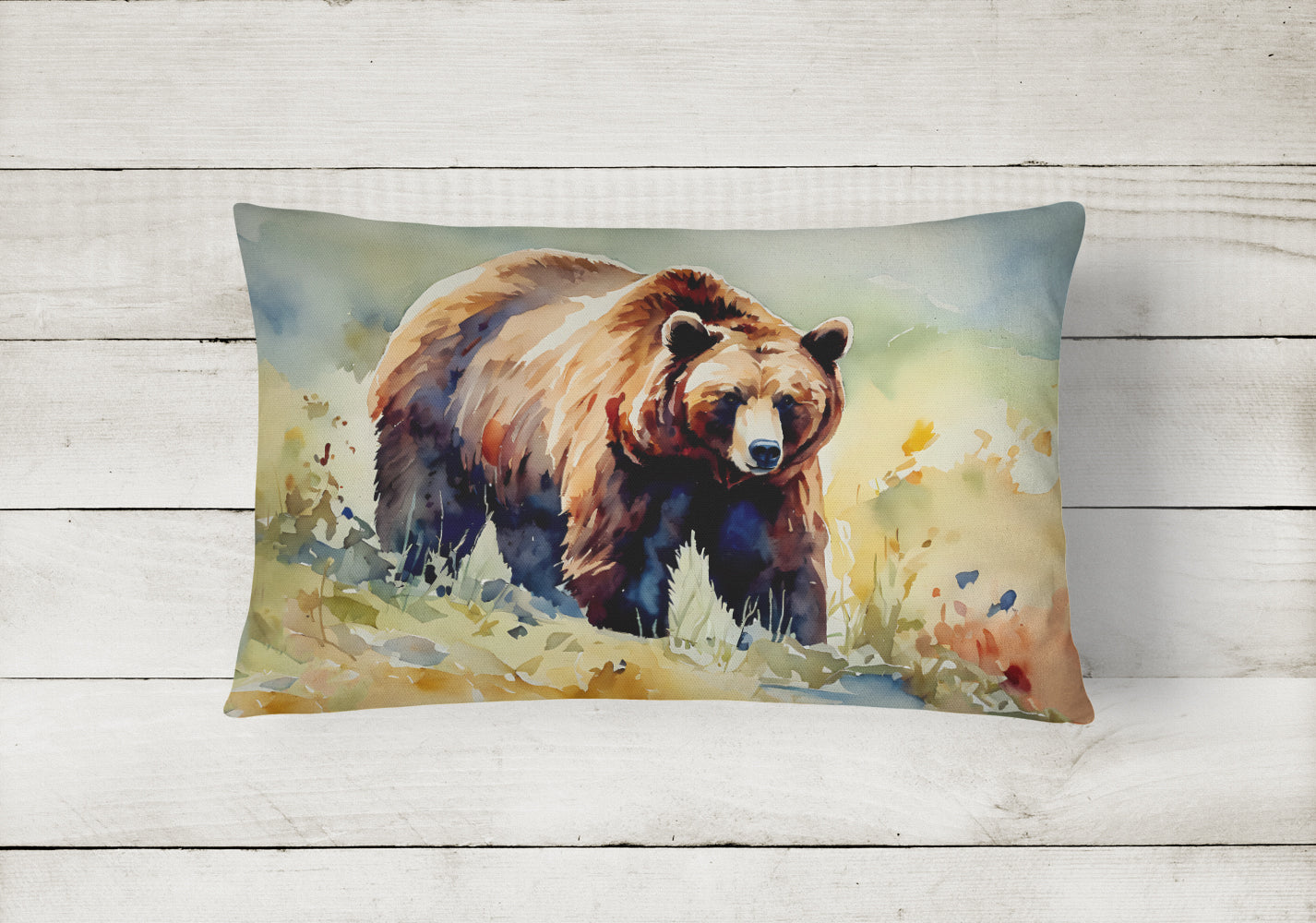 Grizzly Bear Throw Pillow