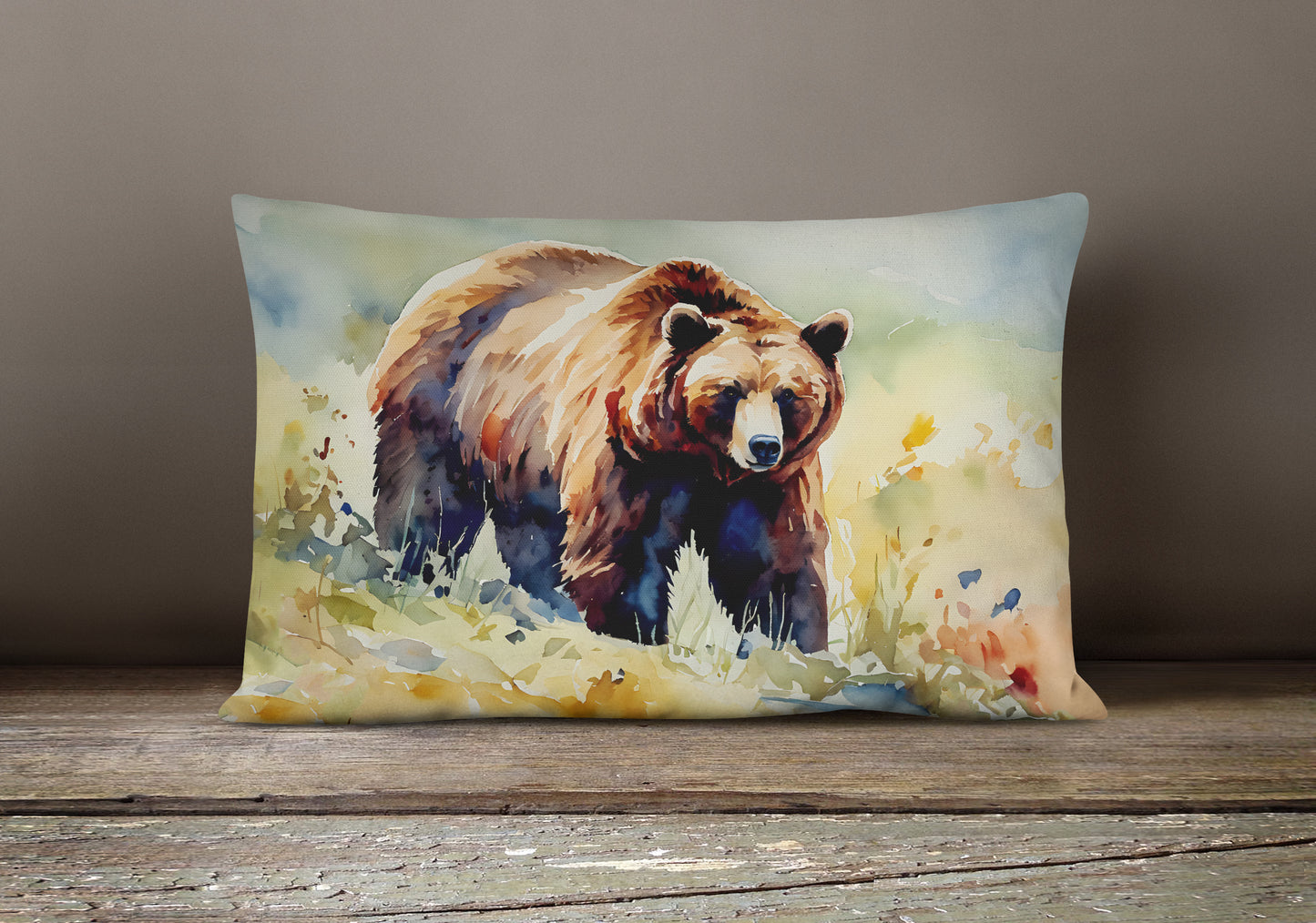 Grizzly Bear Throw Pillow