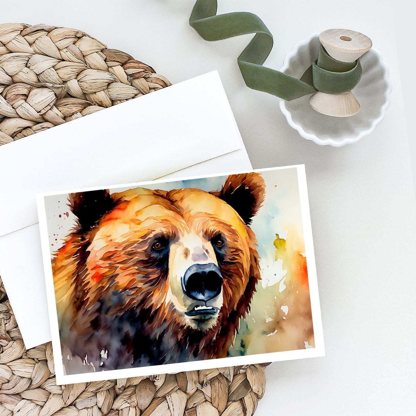 Grizzly Bear Greeting Cards Pack of 8