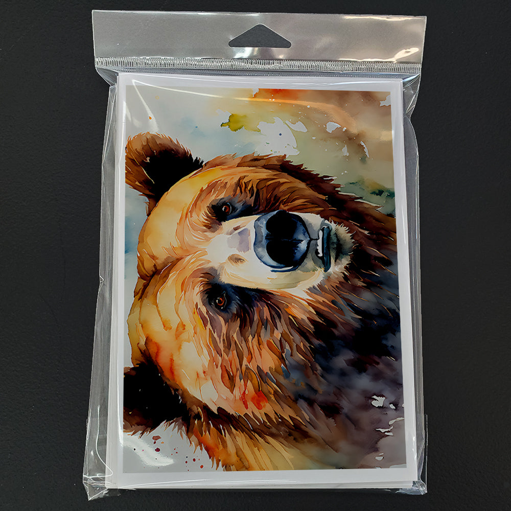 Grizzly Bear Greeting Cards Pack of 8