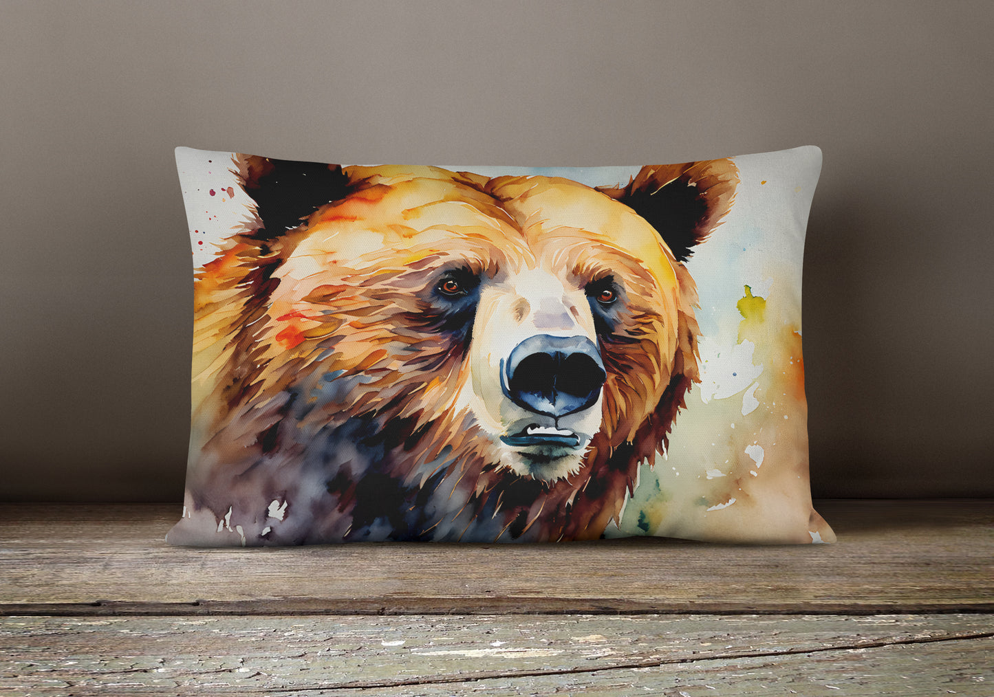 Grizzly Bear Throw Pillow