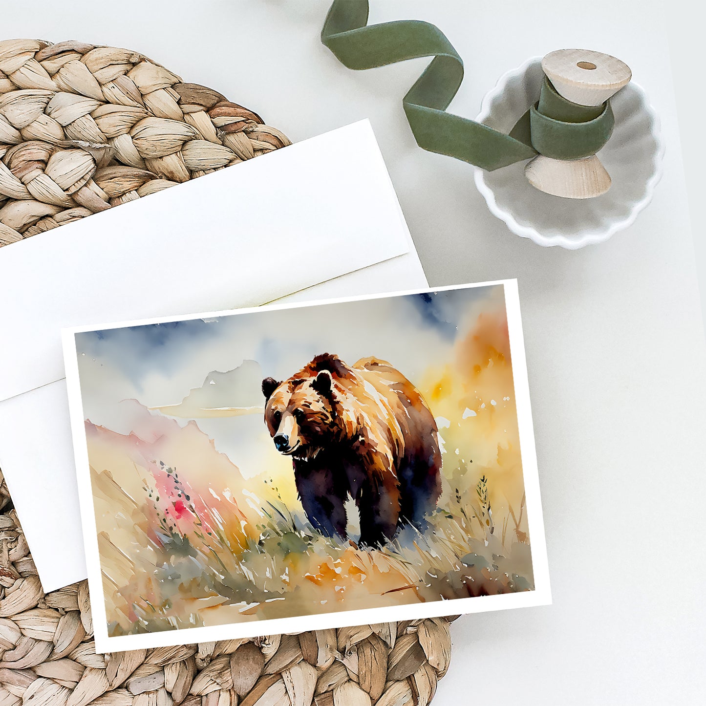 Grizzly Bear Greeting Cards Pack of 8