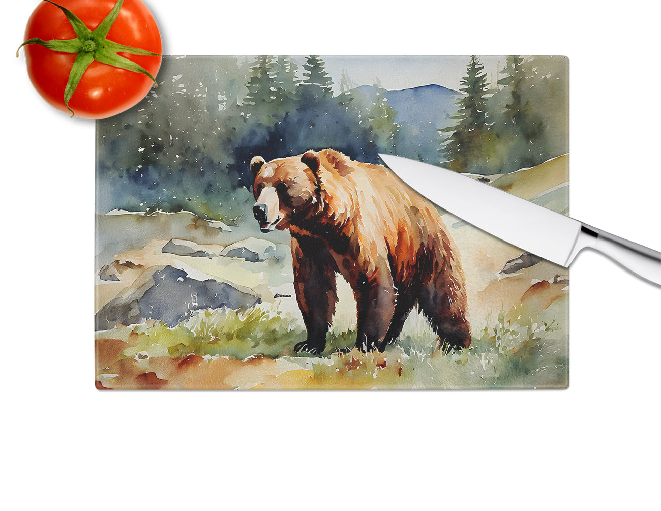 Kodiak Bear Glass Cutting Board