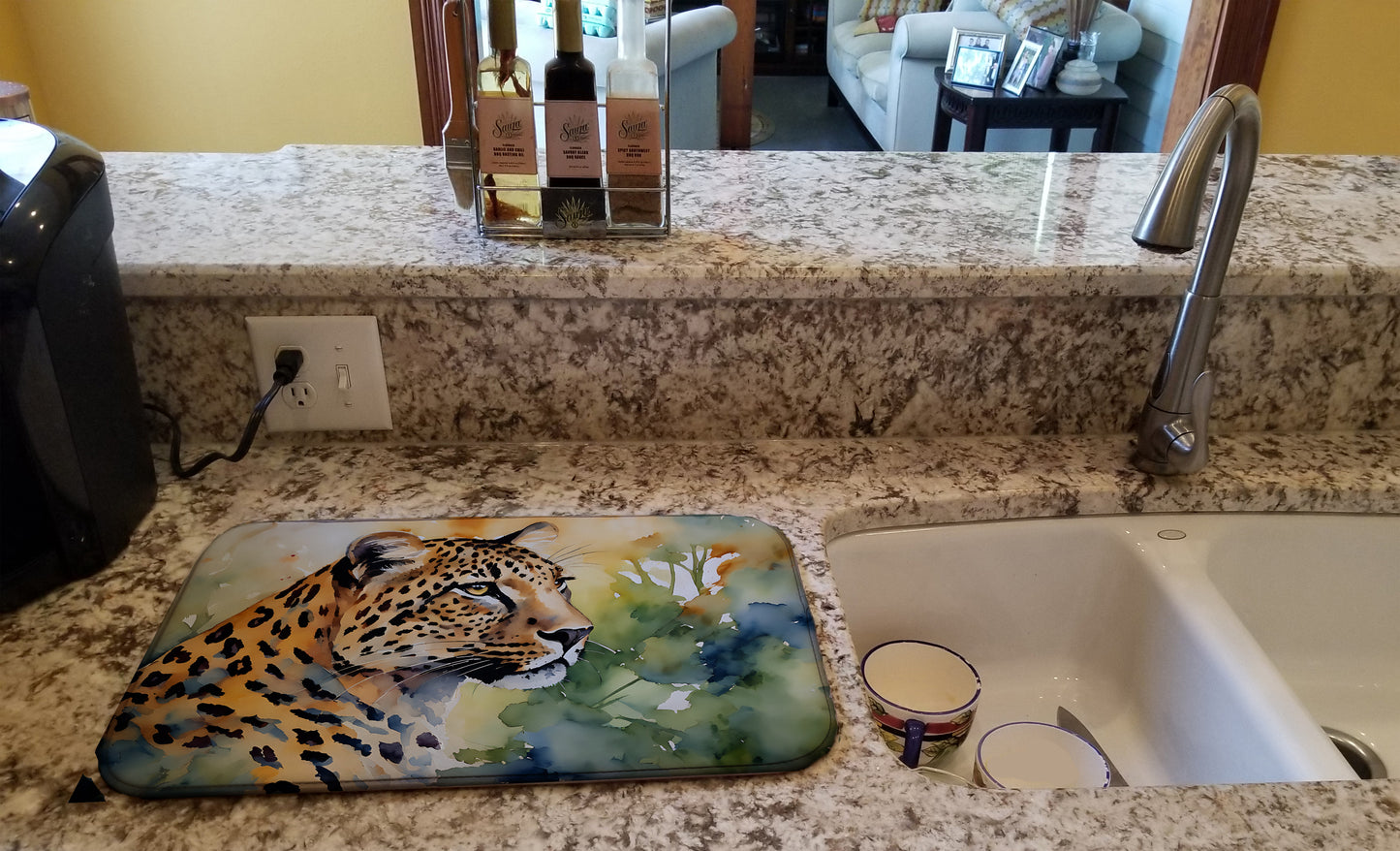 Leopard Dish Drying Mat