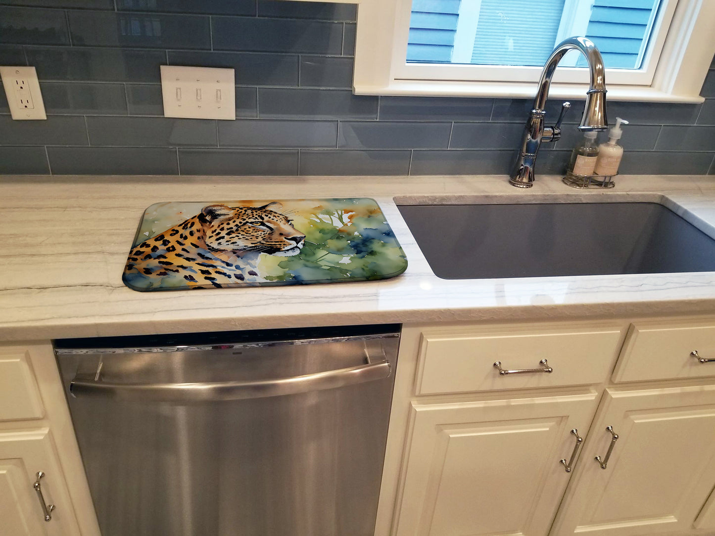 Leopard Dish Drying Mat