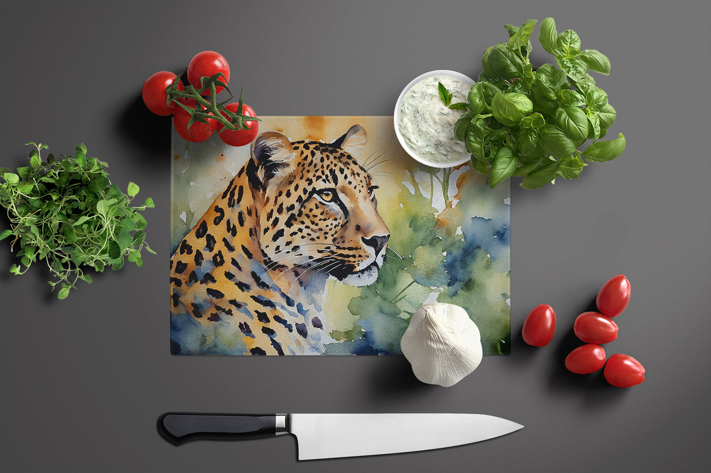 Leopard Glass Cutting Board