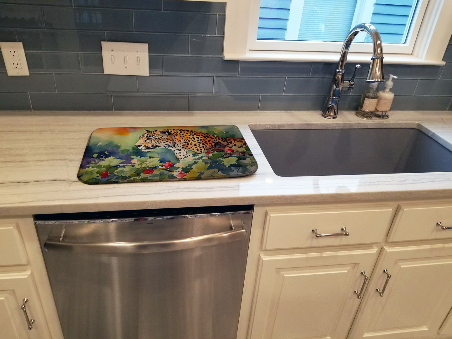 Leopard Dish Drying Mat