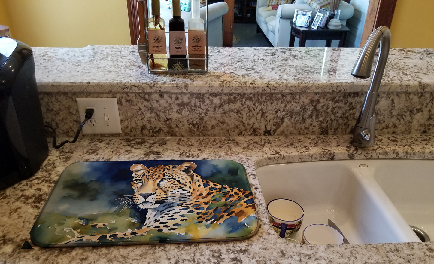 Leopard Dish Drying Mat