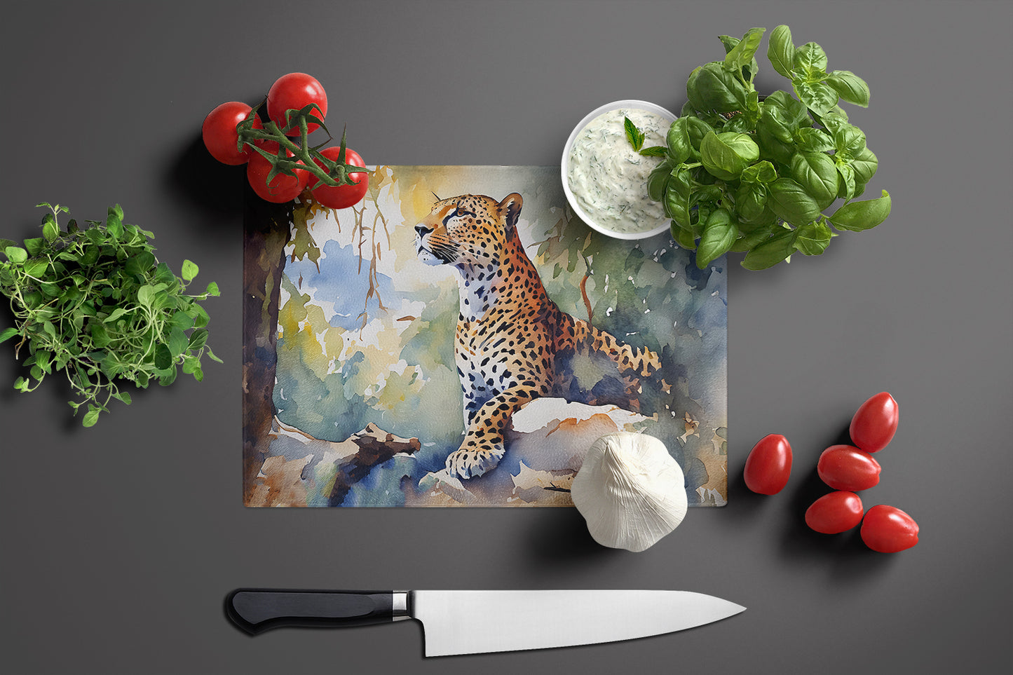 Leopard Glass Cutting Board