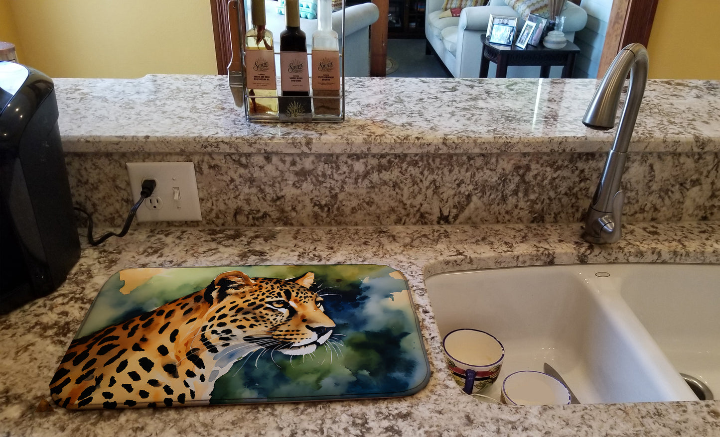 Leopard Dish Drying Mat