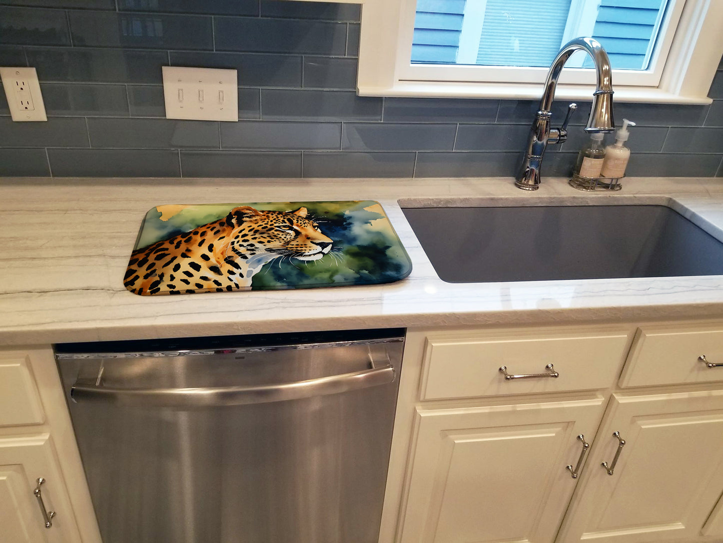 Leopard Dish Drying Mat