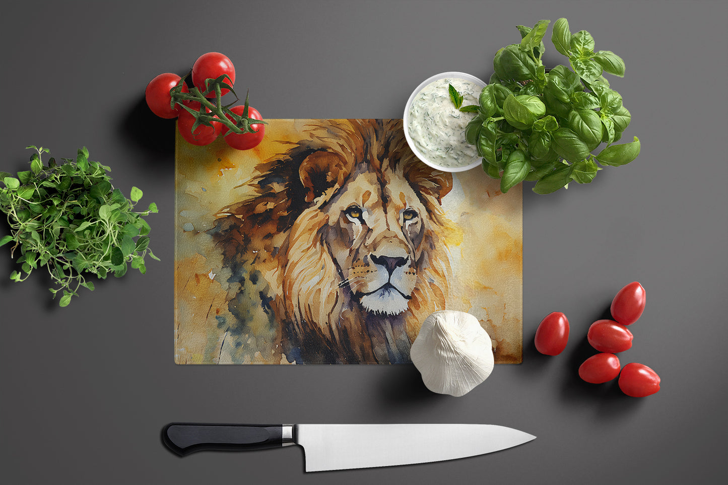 Lion Glass Cutting Board