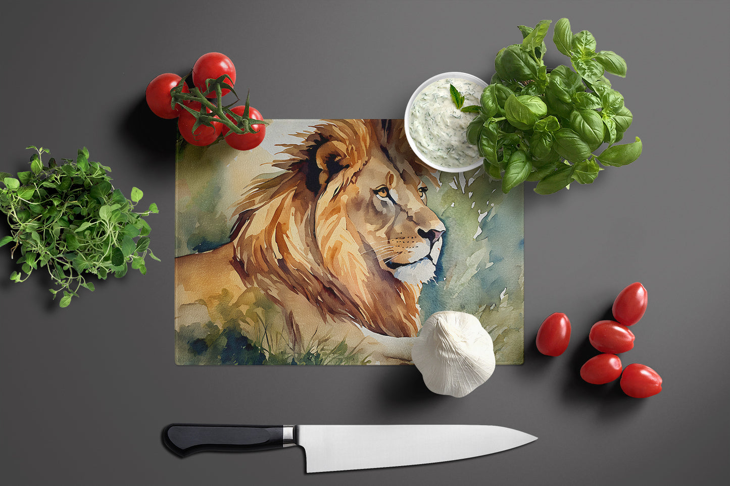 Lion Glass Cutting Board