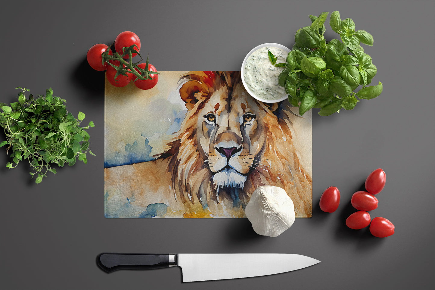 Lion Glass Cutting Board