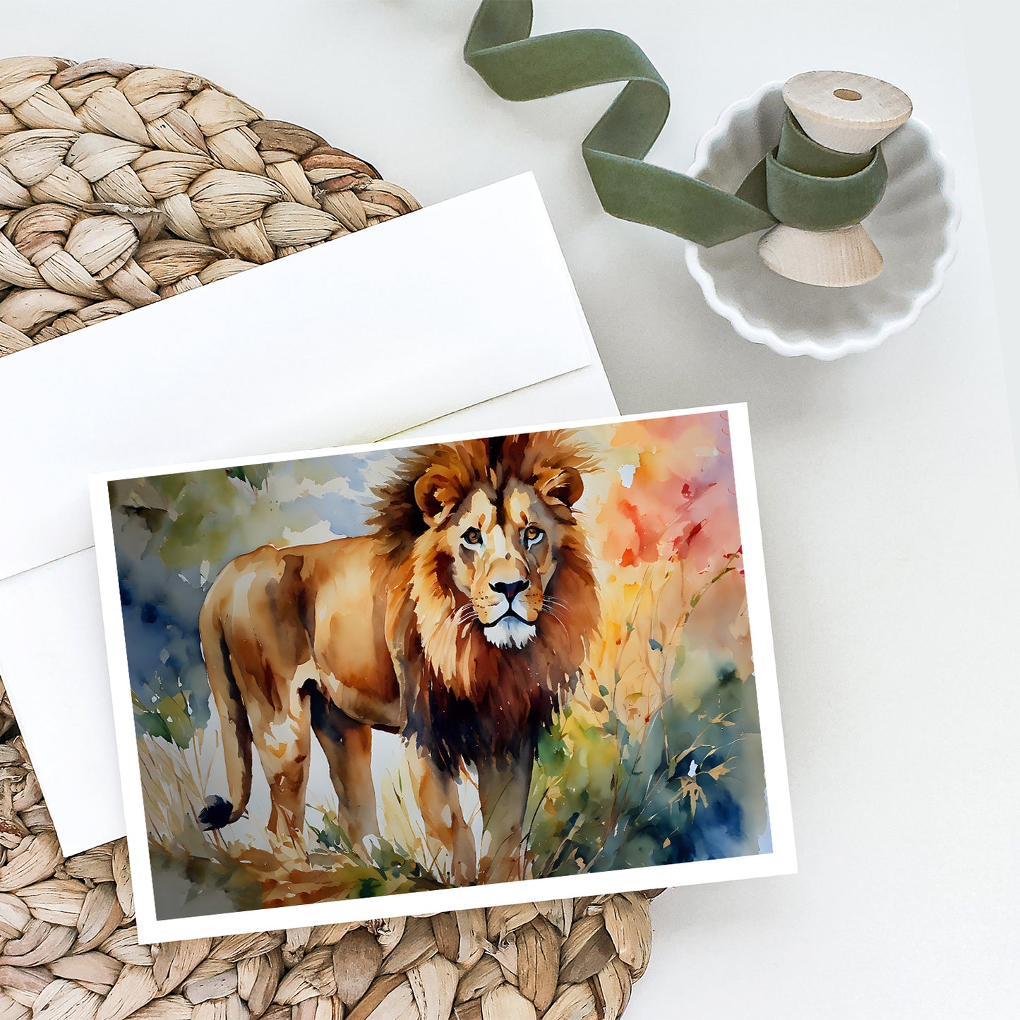 Lion Greeting Cards Pack of 8