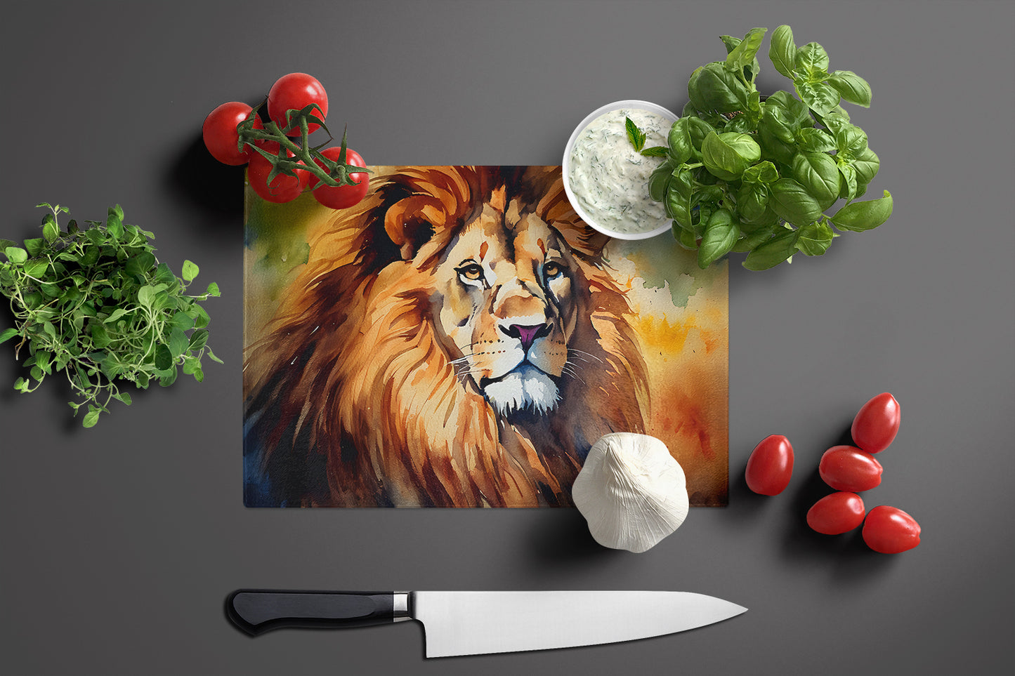 Lion Glass Cutting Board