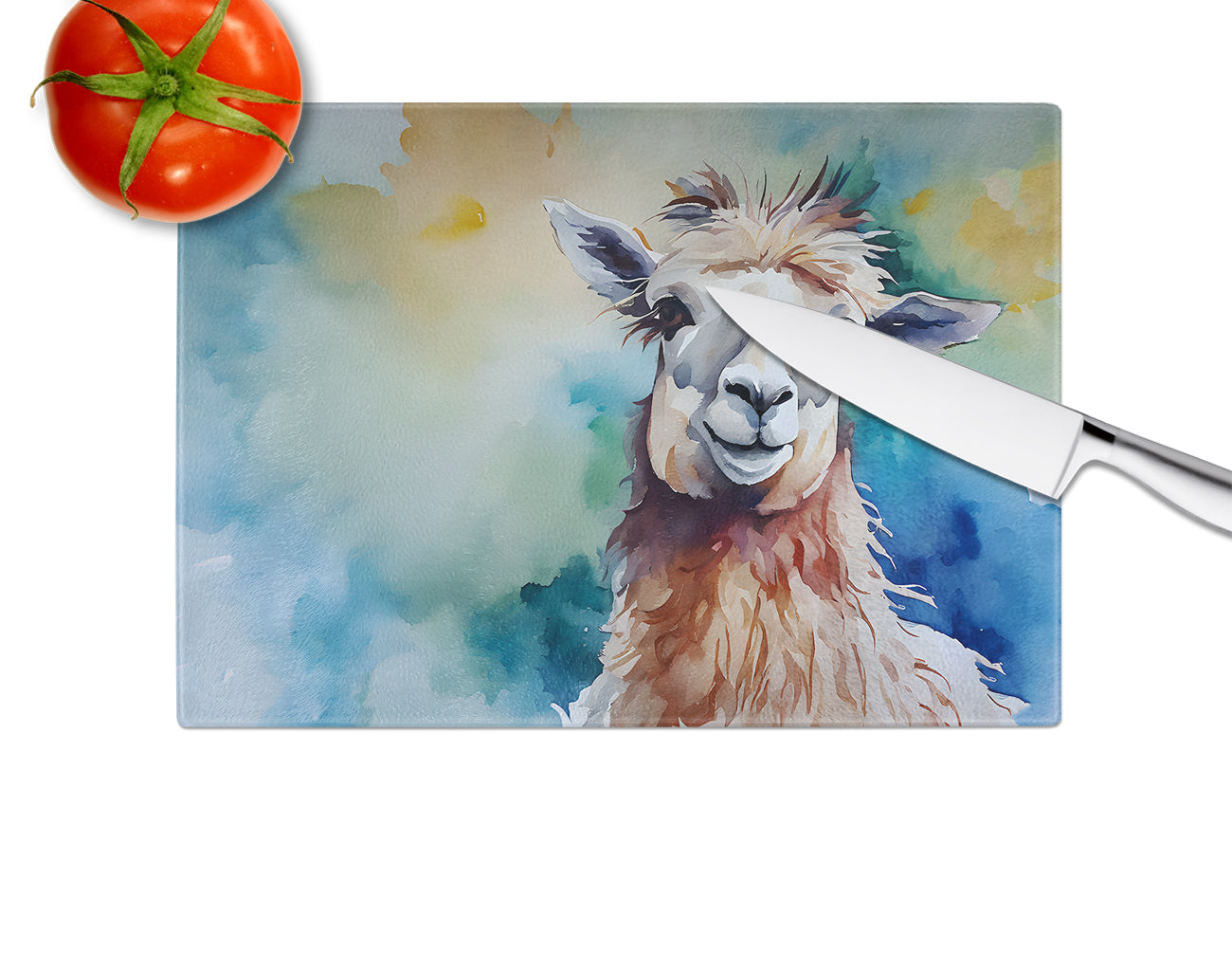 Llama Glass Cutting Board