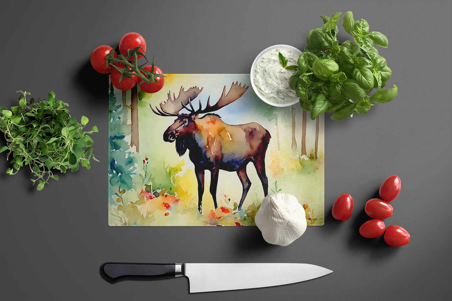 Moose Glass Cutting Board