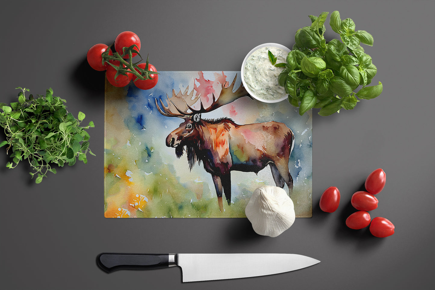 Moose Glass Cutting Board