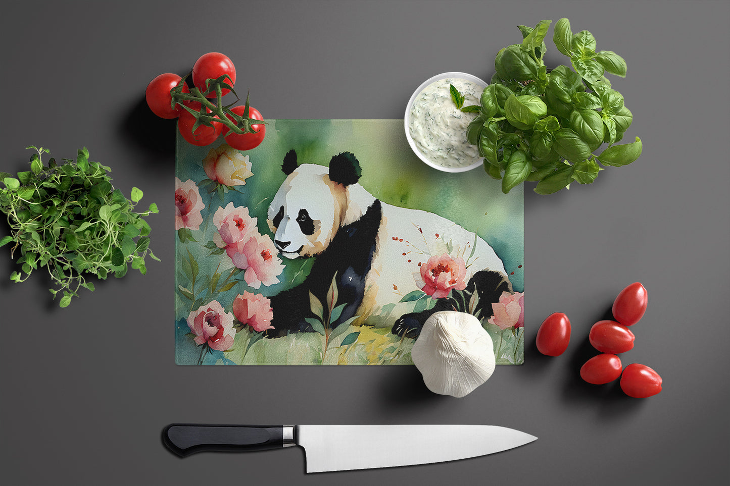 Panda Glass Cutting Board