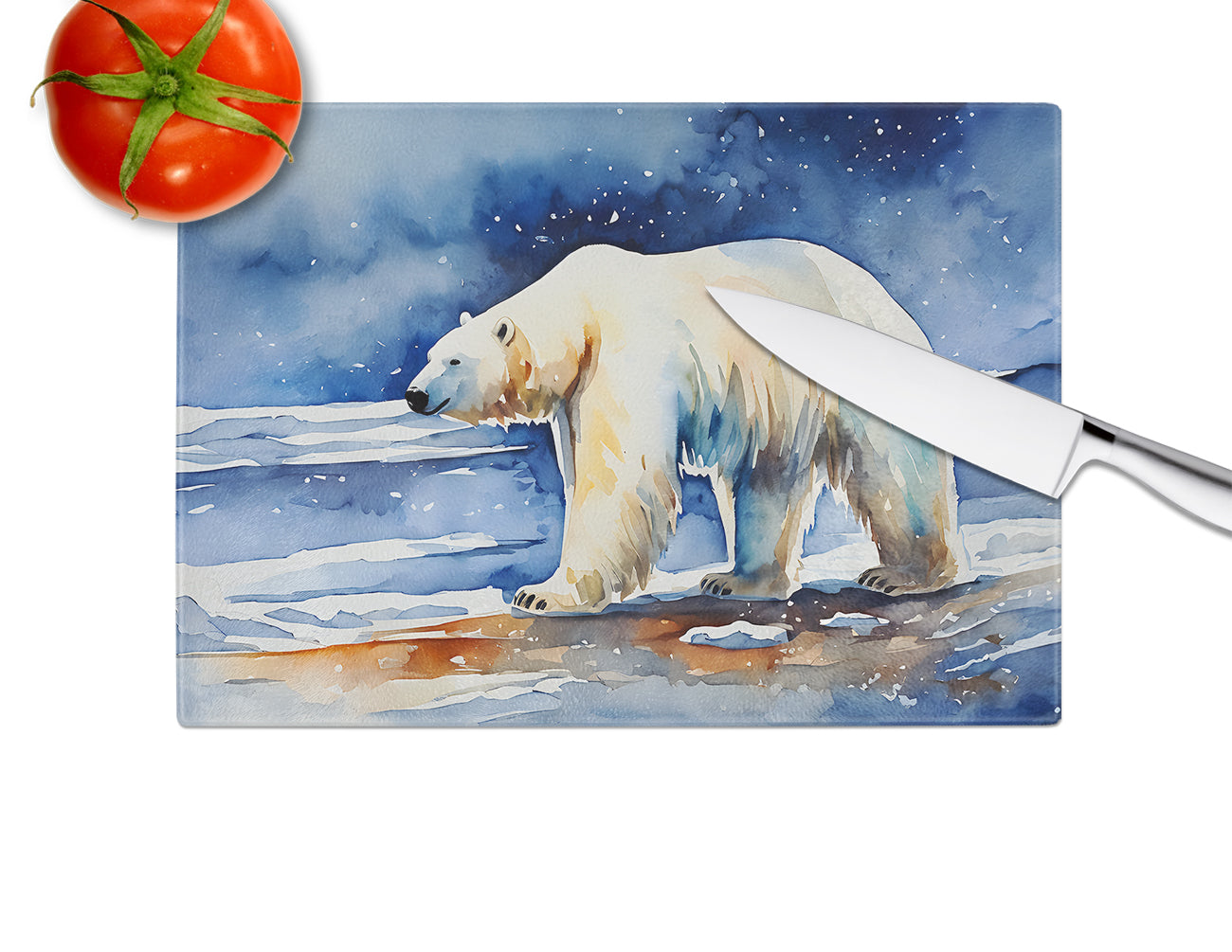 Polar Bear Glass Cutting Board