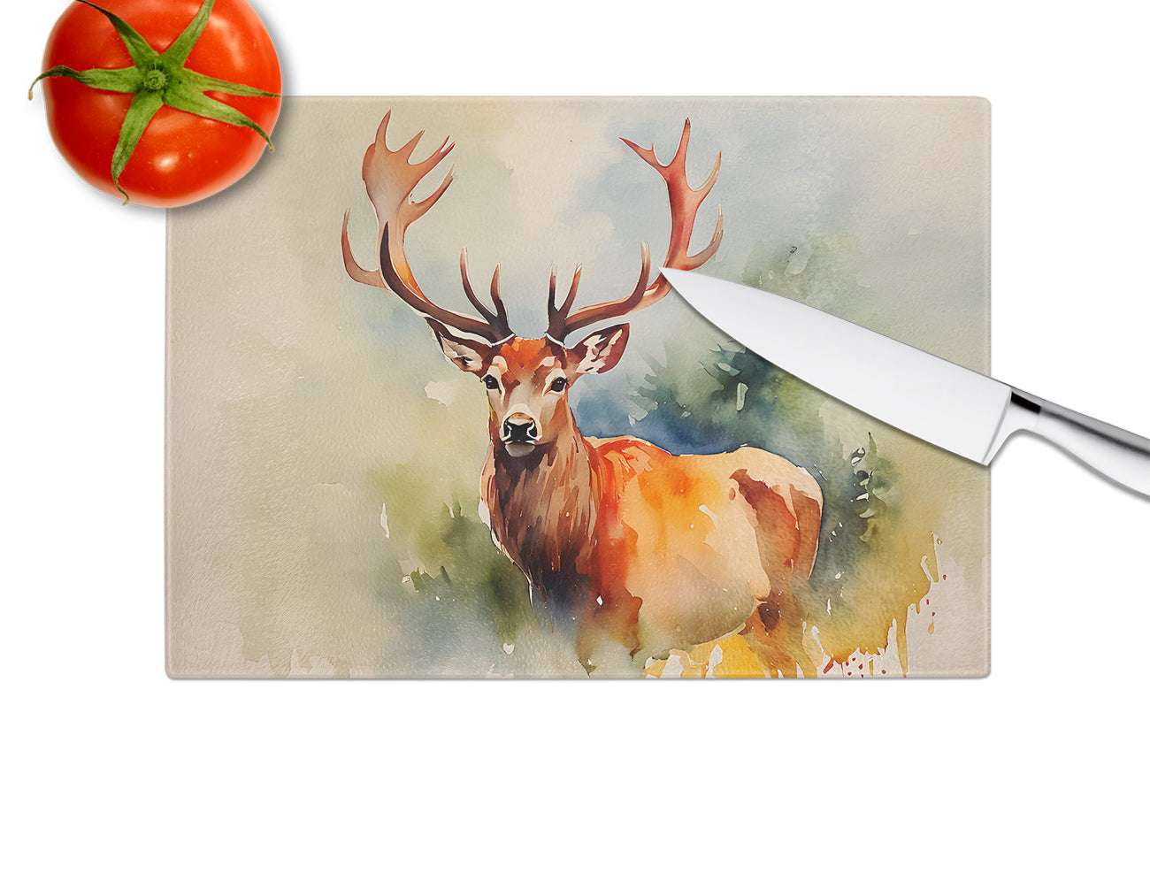 Deer Stag Glass Cutting Board