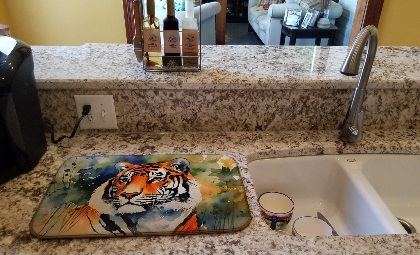 Tiger Dish Drying Mat