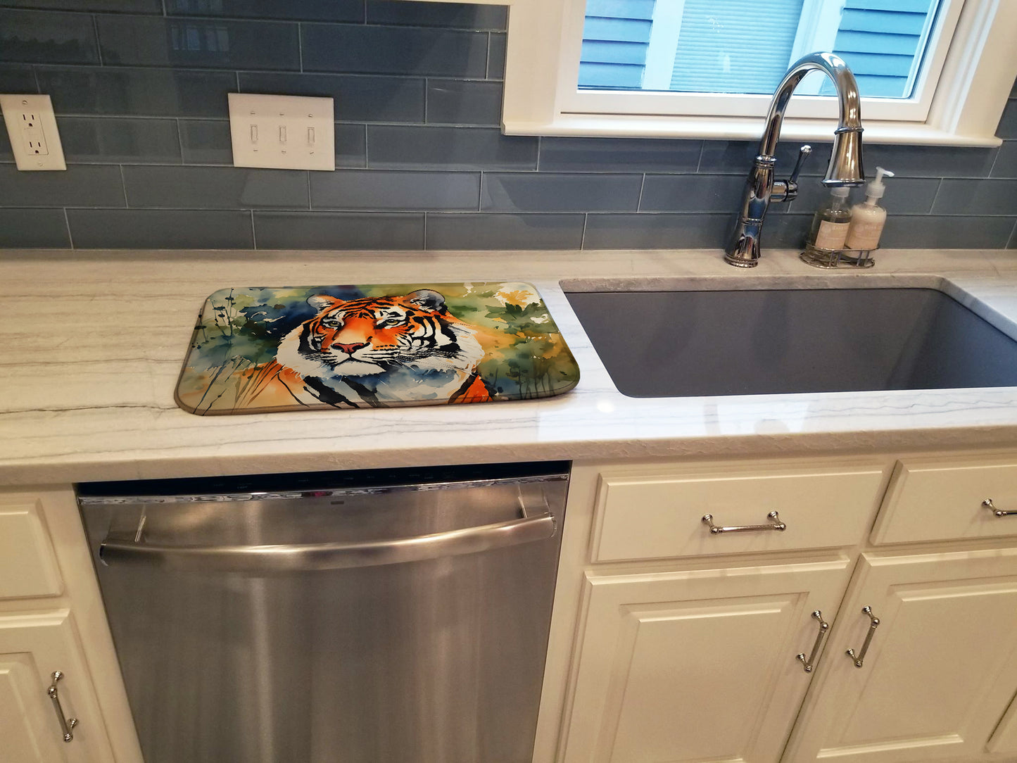 Tiger Dish Drying Mat